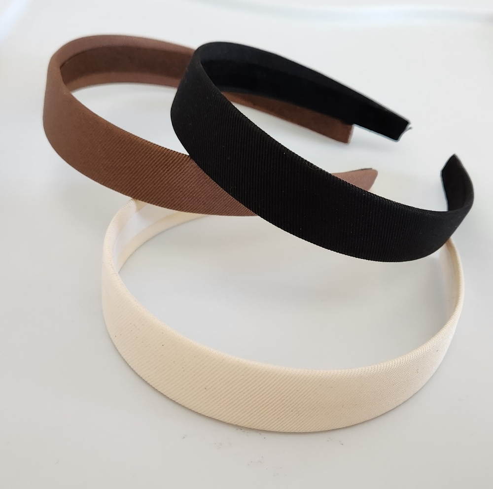 Elegant Black, Brown, and Cream Headband Set NWOT